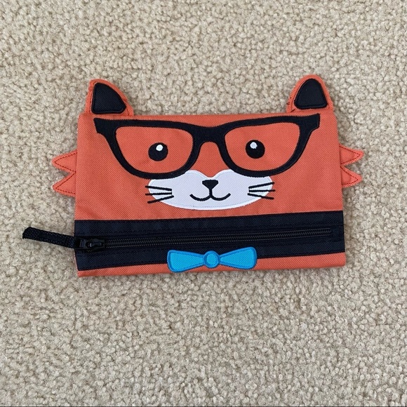 Old Navy 5.5” x 8.5” Orange Fox Zip up Pencil Pouch - Picture 1 of 6
